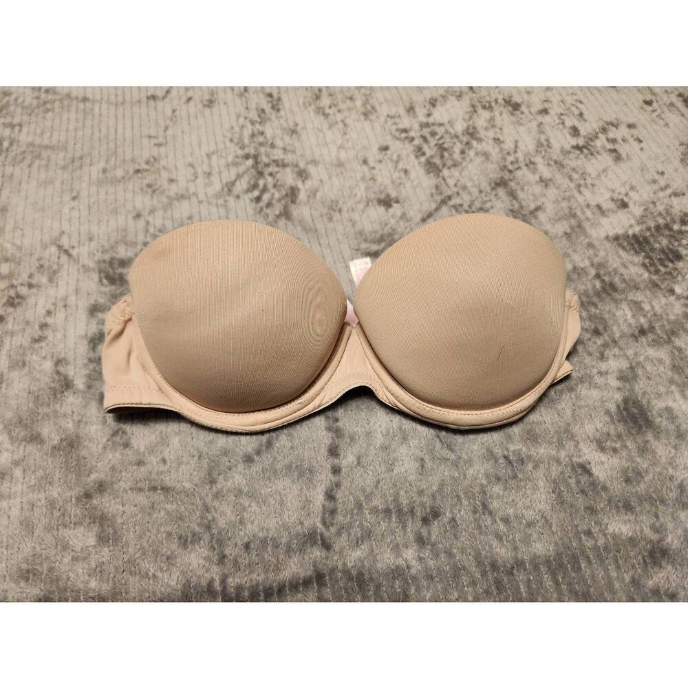 Victoria's Secret PINK Strapless Bra Size 32A Beie Strapless Push Up Bra